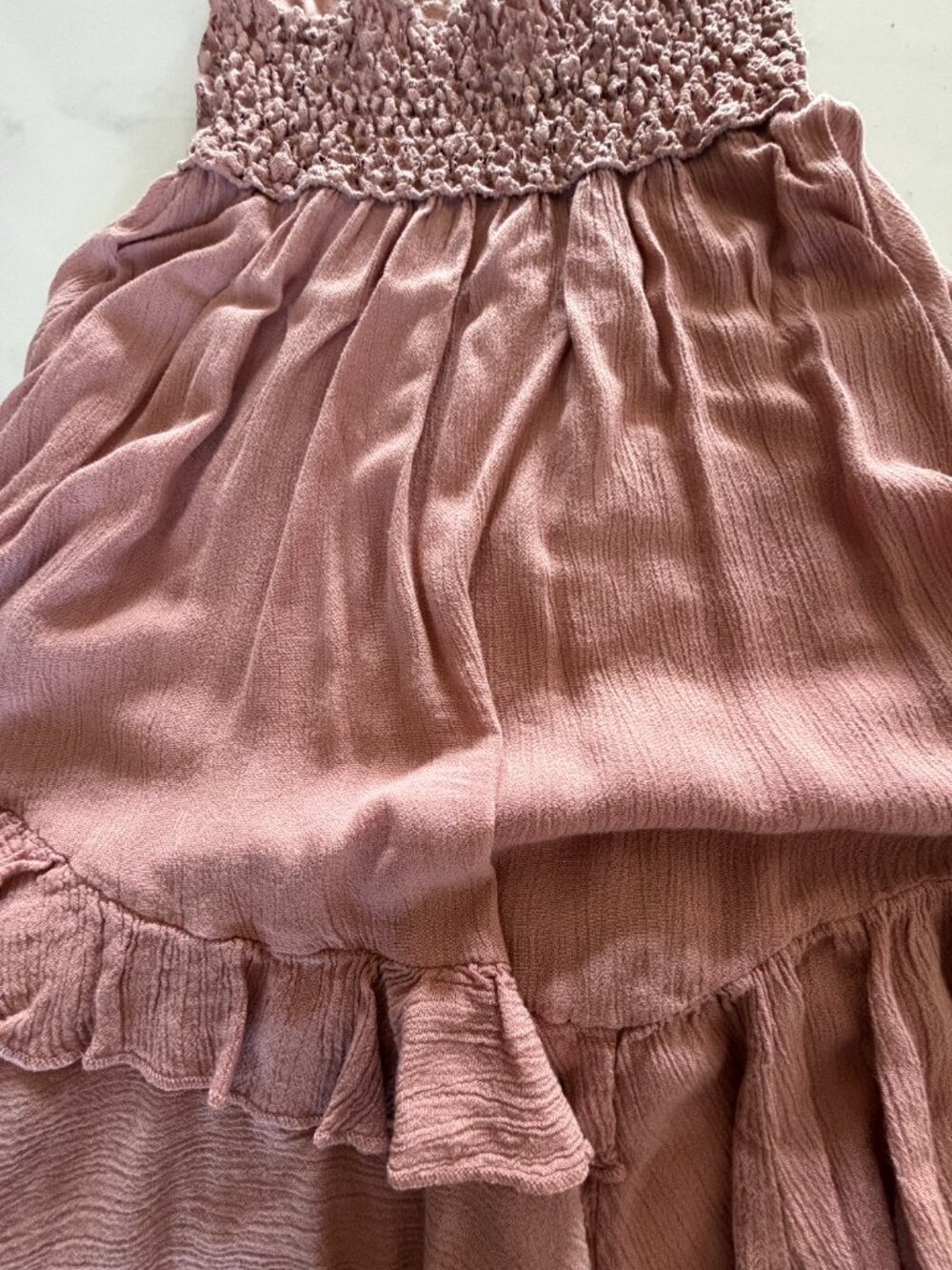Free People Adella Slip Dress Mauve Pink Lace Boho Mini Dress Size M - Picture 11 of 16